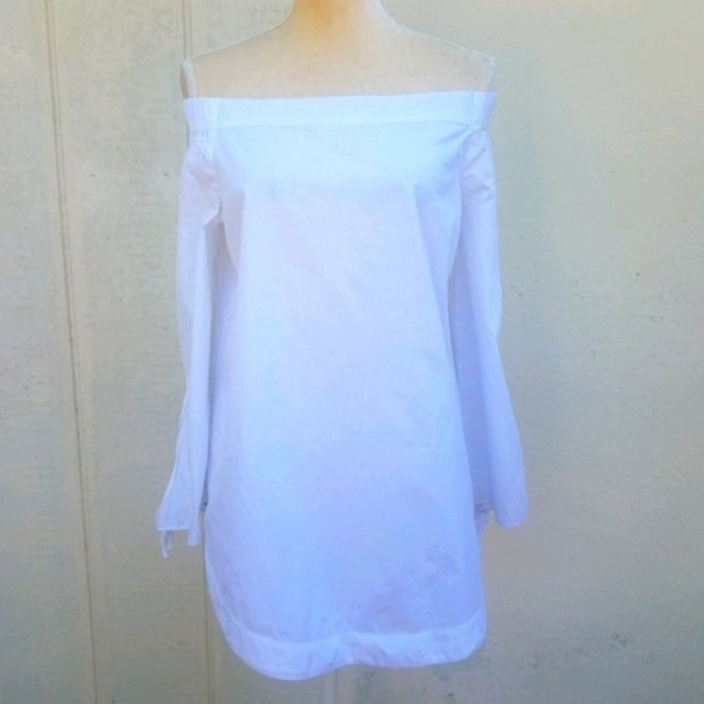 Free people white bell sleeve off the shoulder blouse size xs